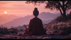 девушка с медитацией