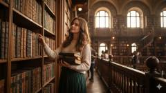 дівчина в бібліотеці